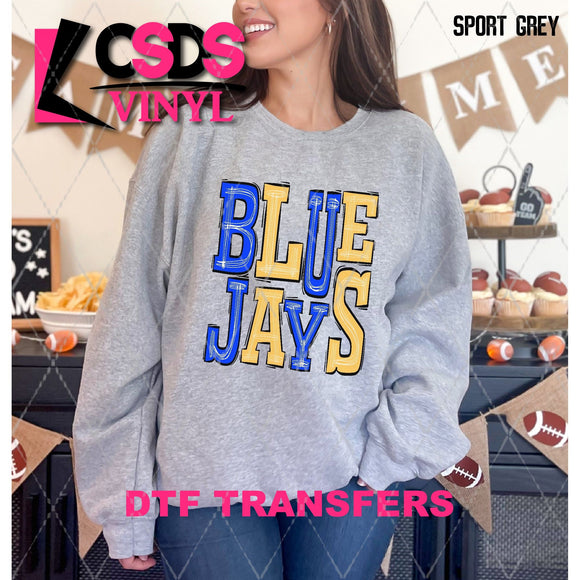 DTF Transfer - DTF005995 Sporty Mascot Blue Jays Blue Yellow