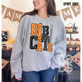 DTF Transfer - DTF006003 Sporty Mascot Bobcats Black Orange