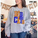 DTF Transfer - DTF006010 Sporty Mascot Bobcats Orange Blue