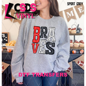 DTF Transfer - DTF006027 Sporty Mascot Braves Red Black White