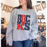 DTF Transfer - DTF006042 Sporty Mascot Bucks Navy Red