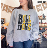 DTF Transfer - DTF006059 Sporty Mascot Bulldogs Black Yellow