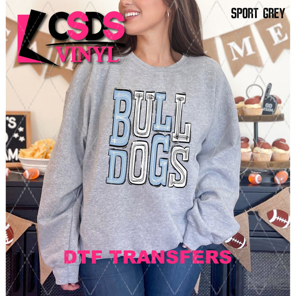 DTF Transfer - DTF006060 Sporty Mascot Bulldogs Light Blue White