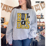 DTF Transfer - DTF006063 Sporty Mascot Bulldogs Black Gold