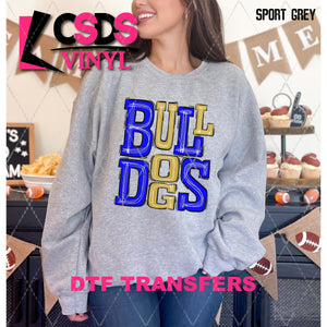 DTF Transfer - DTF006064 Sporty Mascot Bulldogs Blue Gold