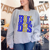 DTF Transfer - DTF006064 Sporty Mascot Bulldogs Blue Gold