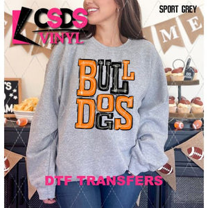 DTF Transfer - DTF006074 Sporty Mascot Bulldogs Orange Black