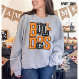 DTF Transfer - DTF006074 Sporty Mascot Bulldogs Orange Black