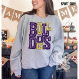 DTF Transfer - DTF006078 Sporty Mascot Bulldogs Purple Gold