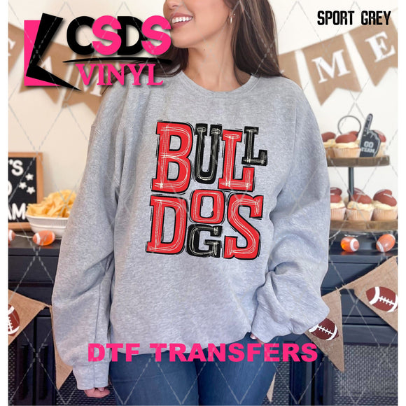 DTF Transfer - DTF006080 Sporty Mascot Bulldogs Red Black