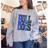 DTF Transfer - DTF006083 Sporty Mascot Bulldogs Blue Black