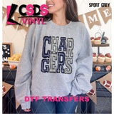 DTF Transfer - DTF006098 Sporty Mascot Chargers Navy Grey