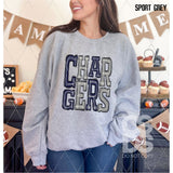 DTF Transfer - DTF006098 Sporty Mascot Chargers Navy Grey