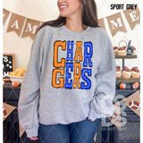 DTF Transfer - DTF006101 Sporty Mascot Chargers Orange Blue