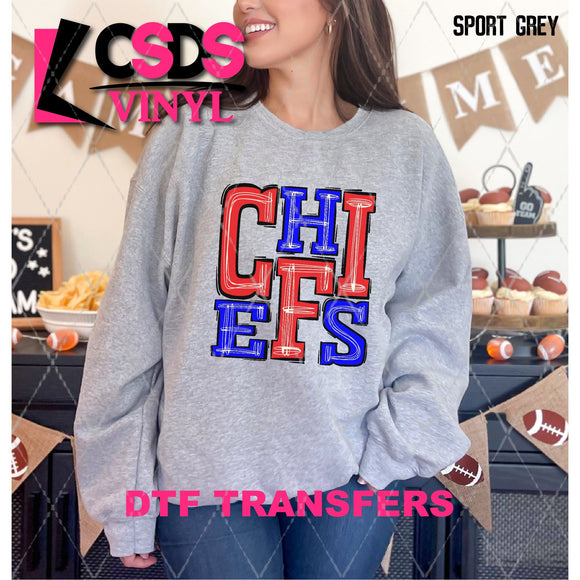 DTF Transfer - DTF006105 Sporty Mascot Chiefs Red Blue