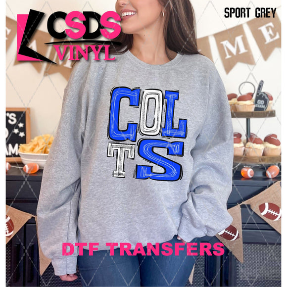 DTF Transfer - DTF006114 Sporty Mascot Colts Blue White