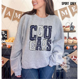 DTF Transfer - DTF006127 Sporty Mascot Cougars Navy White