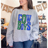 DTF Transfer - DTF006142 Sporty Mascot Cowboys Blue Green