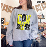 DTF Transfer - DTF006147 Sporty Mascot Cowboys Yellow Black