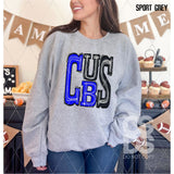 DTF Transfer - DTF006157 Sporty Mascot Cubs Blue Black