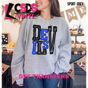 DTF Transfer - DTF006172 Sporty Mascot Devils Blue Black