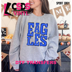 DTF Transfer - DTF006193 Sporty Mascot Eagles Solid Blue