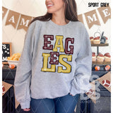 DTF Transfer - DTF006203 Sporty Mascot Eagles Maroon Gold