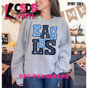 DTF Transfer - DTF006210 Sporty Mascot Eagles Light Blue Navy