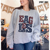 DTF Transfer - DTF006211 Sporty Mascot Eagles Maroon Navy