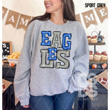 DTF Transfer - DTF006213 Sporty Mascot Eagles Med Blue and Gray