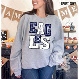 DTF Transfer - DTF006215 Sporty Mascot Eagles Navy White