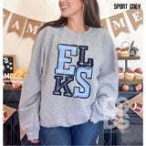 DTF Transfer - DTF006233 Sporty Mascot Elks Light Blue Navy