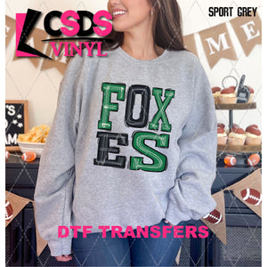 DTF Transfer - DTF006250 Sporty Mascot Foxes Hunter Green Black