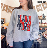 DTF Transfer - DTF006262 Sporty Mascot Gladiators Navy Red