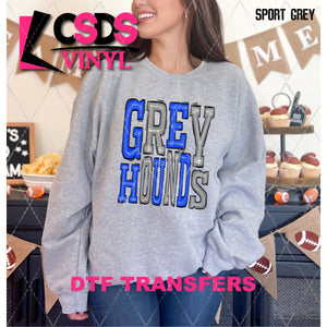 DTF Transfer - DTF006273 Sporty Mascot Greyhounds Blue Gray