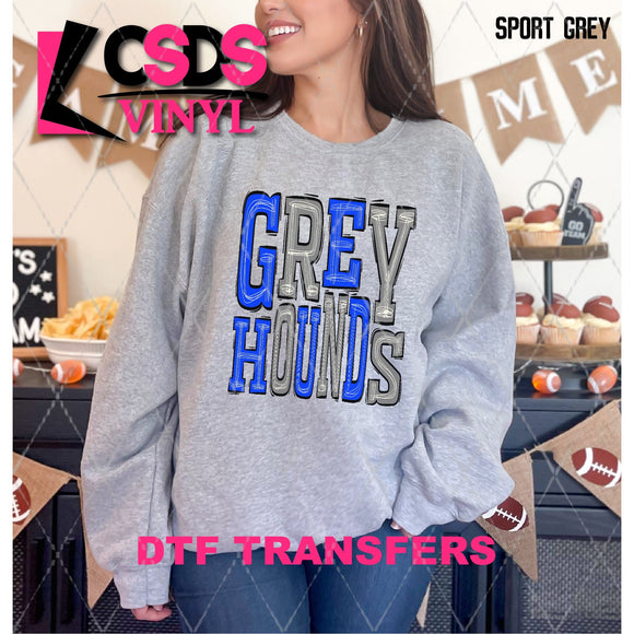 DTF Transfer - DTF006273 Sporty Mascot Greyhounds Blue Gray