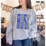 DTF Transfer - DTF006273 Sporty Mascot Greyhounds Blue Gray