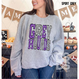 DTF Transfer - DTF006275 Sporty Mascot Greyhounds Purple Gray