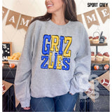 DTF Transfer - DTF006279 Sporty Mascot Grizzlies Blue Golden Yellow