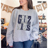 DTF Transfer - DTF006280 Sporty Mascot Grizzlies Navy White