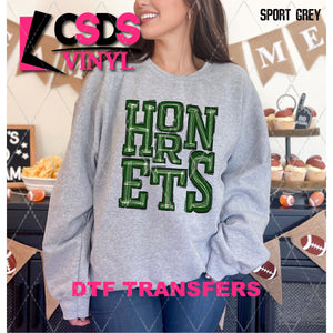 DTF Transfer - DTF006306 Sporty Mascot Hornets Solid Forest Green