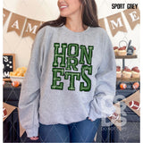 DTF Transfer - DTF006306 Sporty Mascot Hornets Solid Forest Green
