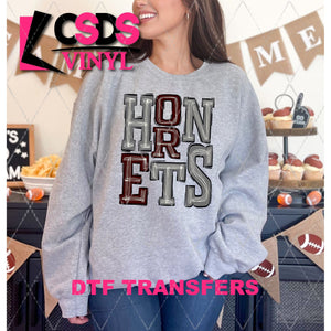 DTF Transfer - DTF006307 Sporty Mascot Hornets Maroon Gray