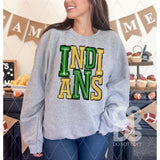 DTF Transfer - DTF006331 Sporty Mascot Indians Green Gold