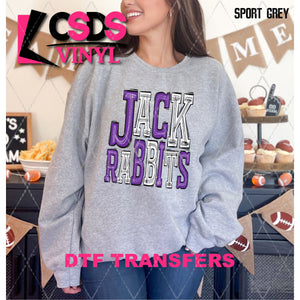 DTF Transfer - DTF006350 Sporty Mascot Jackrabbits Purple White