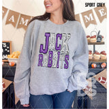 DTF Transfer - DTF006350 Sporty Mascot Jackrabbits Purple White