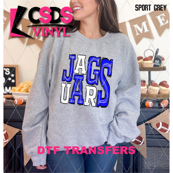 DTF Transfer - DTF006355 Sporty Mascot Jaguars Royal Blue White