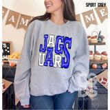 DTF Transfer - DTF006355 Sporty Mascot Jaguars Royal Blue White