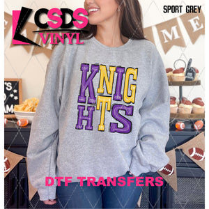 DTF Transfer - DTF006362 Sporty Mascot Knights Purple Yellow