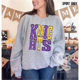 DTF Transfer - DTF006362 Sporty Mascot Knights Purple Yellow